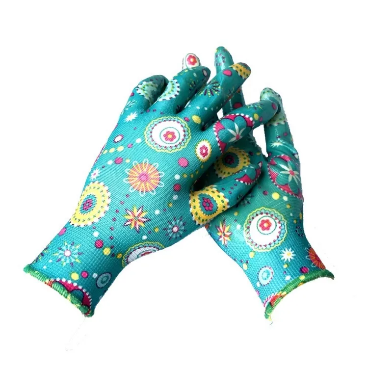 Premium Floral Nitrile Garden Gloves for Superior Grip