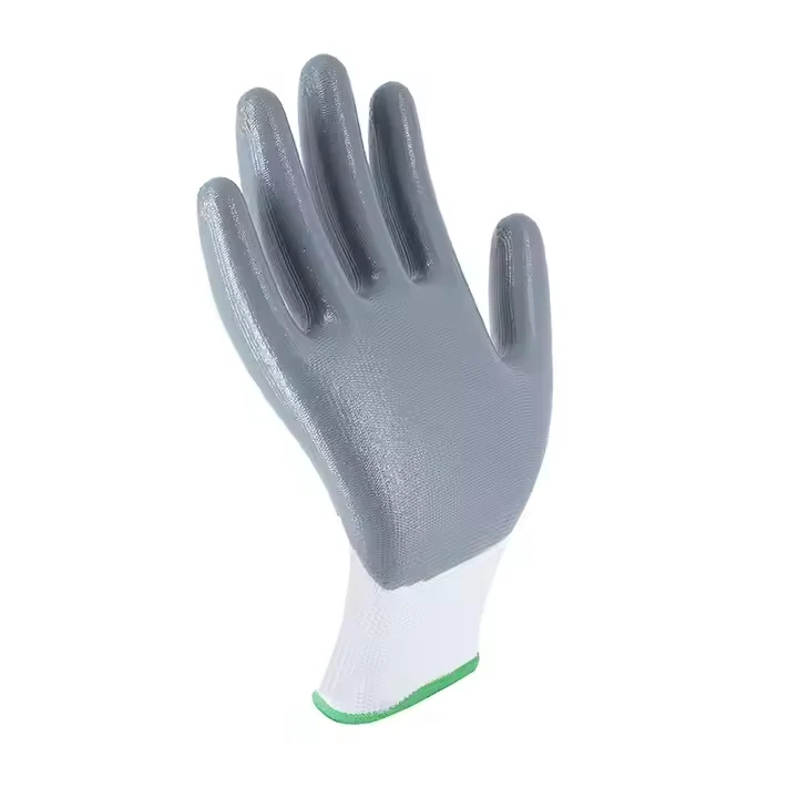 13G Weiß Polyester Nylon Grau Nitril beschichtet Nitril Arbeits Gartenhandschuhe für industrielle Arbeit Bau Arbeit Handschuhe0