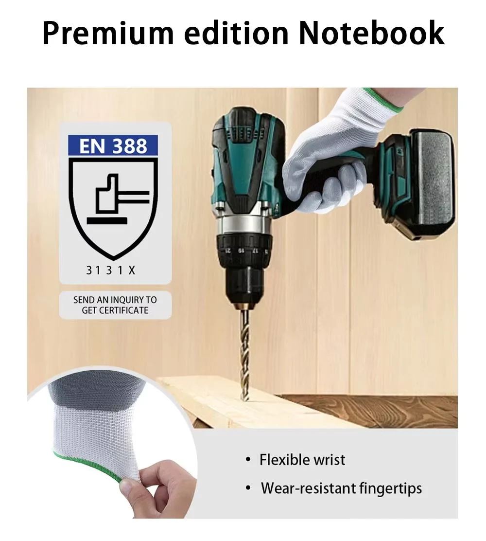 13G Weiß Polyester Nylon Grau Nitril beschichtet Nitril Arbeits Gartenhandschuhe für industrielle Arbeit Bau Arbeit Handschuhe1