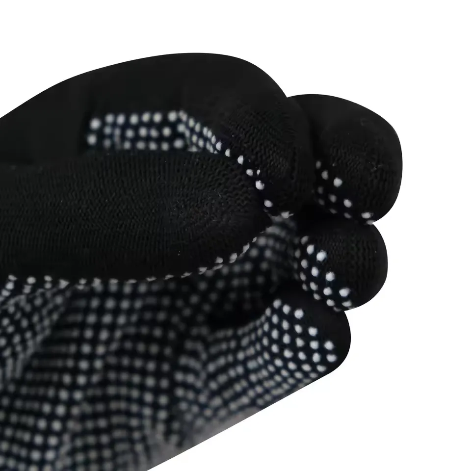 Best Quality Black Nylon Knitted Pink PVC Dots Gloves Safety Working PVC Dotted Gloves for Garden3