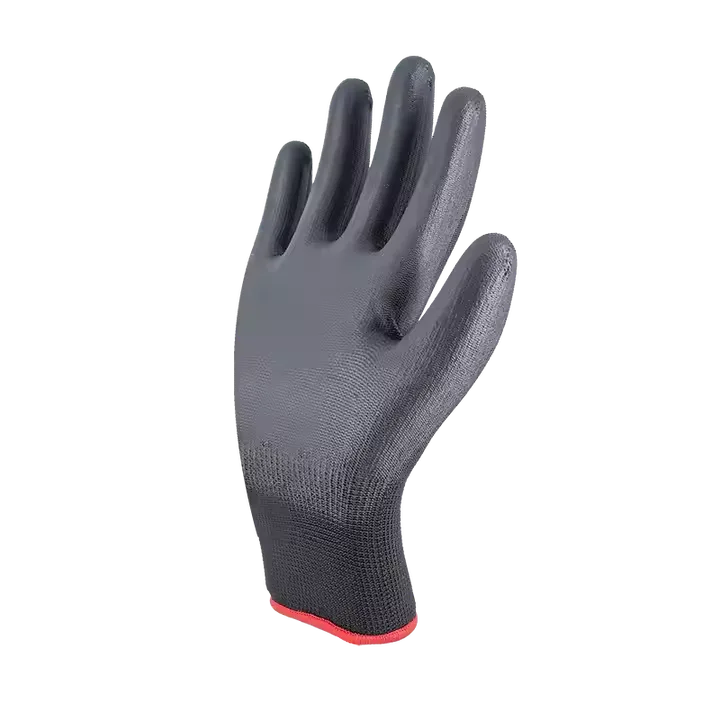 Langlebige atmungsaktive 13G schwarze Nylon PU Finish beschichtete Bauarbeit Sicherheit PU Handschuhe für allgemeine Zwecke Arbeit Bestseller