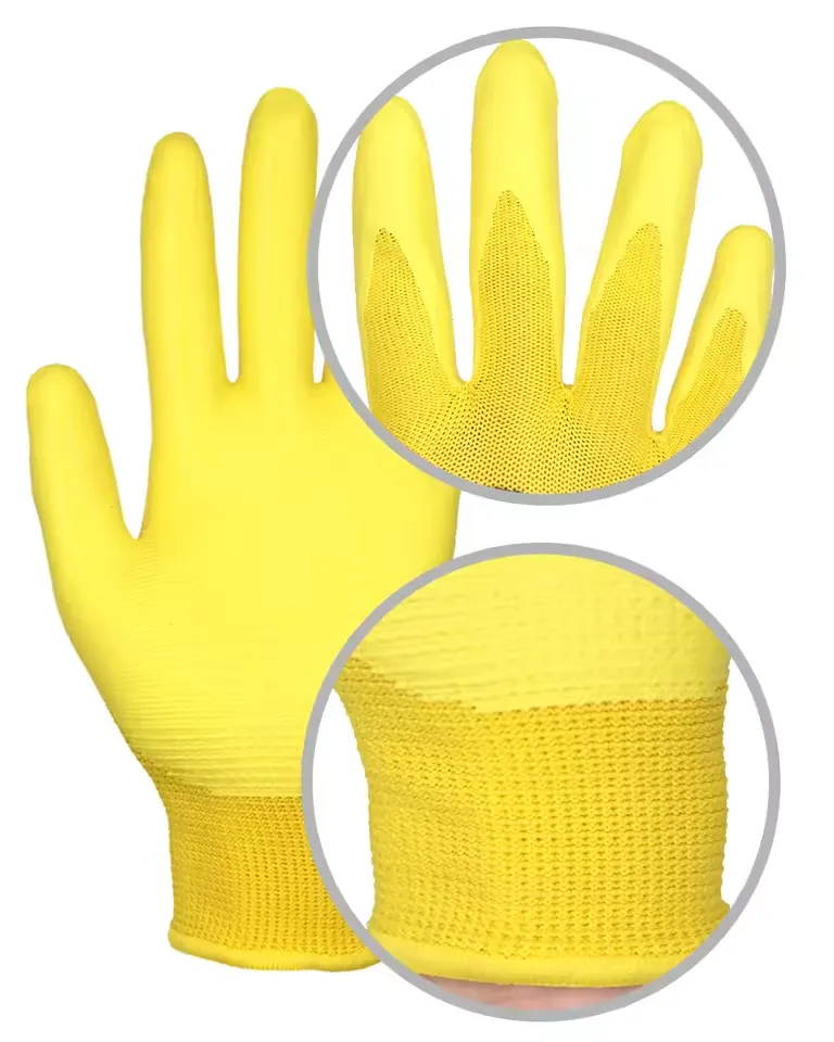 Flexible Gelbe Nitril-Beschichtete Kinder Gartenarbeit Handschuhe Sicherheit Kinder Gartenarbeit Arbeitshandschuhe Akzeptieren Angepasstes Logo4