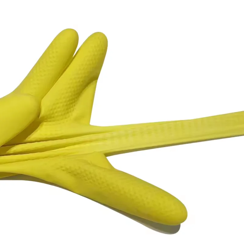 Gants de ménage en latex, gant pour vaisselle, imprégnés et doublés de flock1