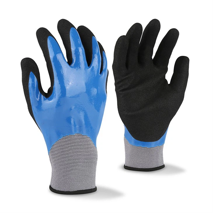 Guanti da lavoro in nitrile con texture sabbiosa ad alta presa