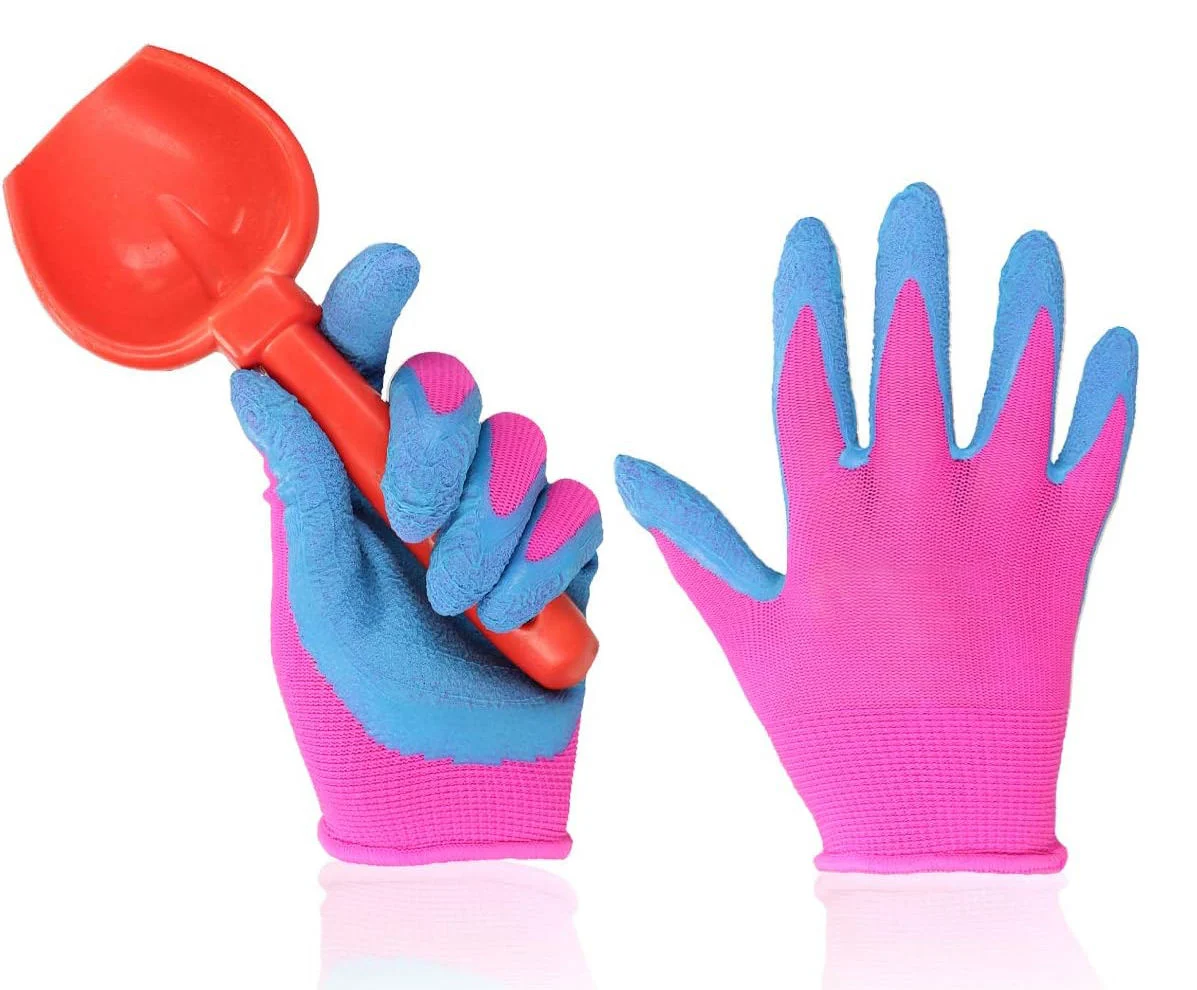 Bunte Nitril-beschichtete Sicherheitshandschuhe für Kinder, rutschfester Handschutz0