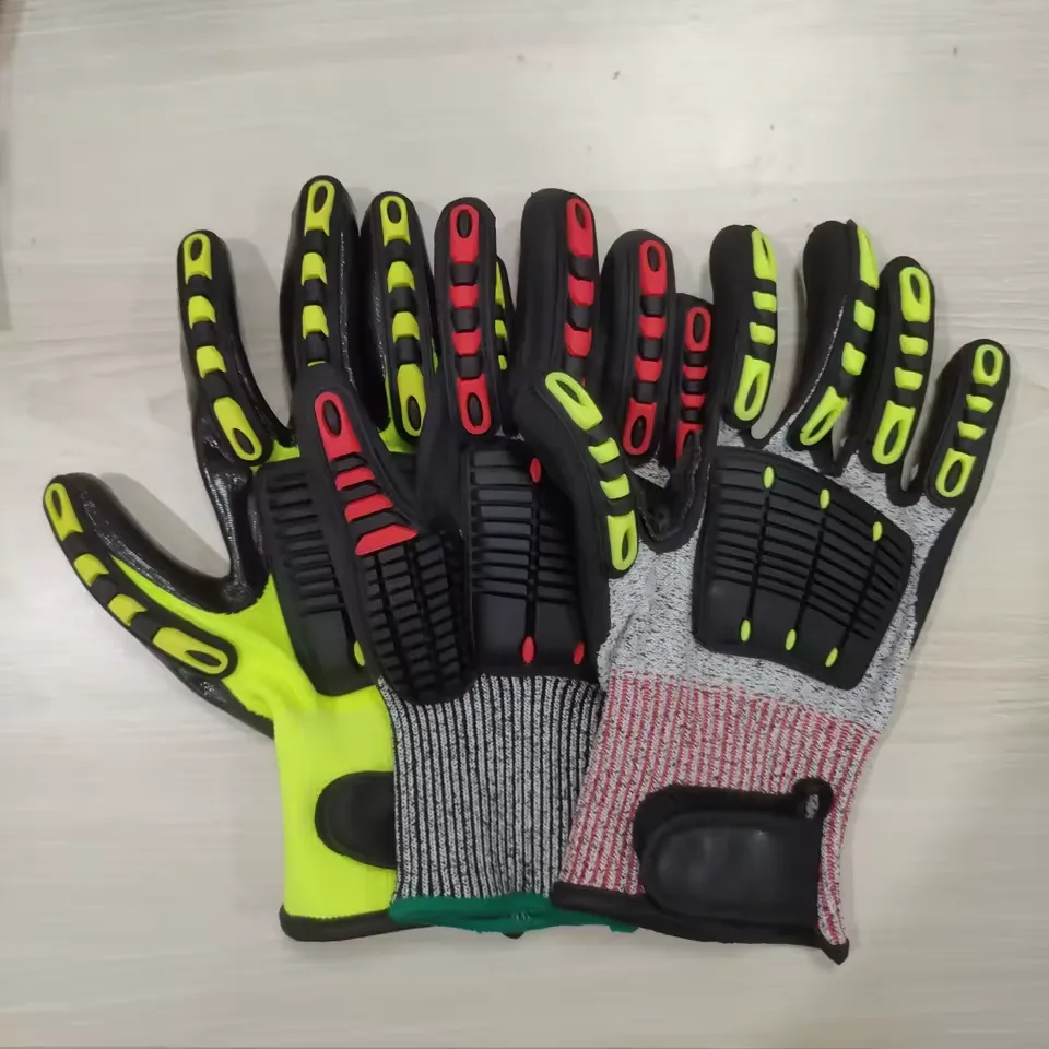 Defending the Dorsal Zone: The Science of Impact and Vibration Protection in Industrial Gloves Impact Safety Glove Nitrile Coated TPR Impact Resistant and Cut Resistant High Quality Safety Work Gloves2