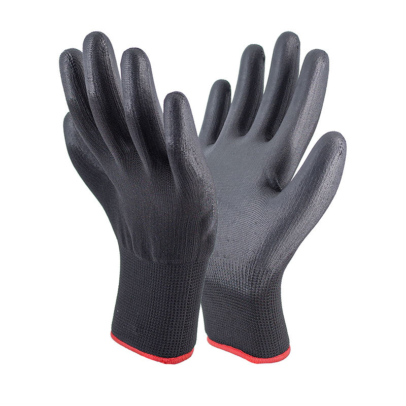 Gants PU Taille XL Résistants à l'huile Antidérapants Gants de construction enduits Doublure en nylon Gants de sécurité Industries de la construction et de l'alimentaire