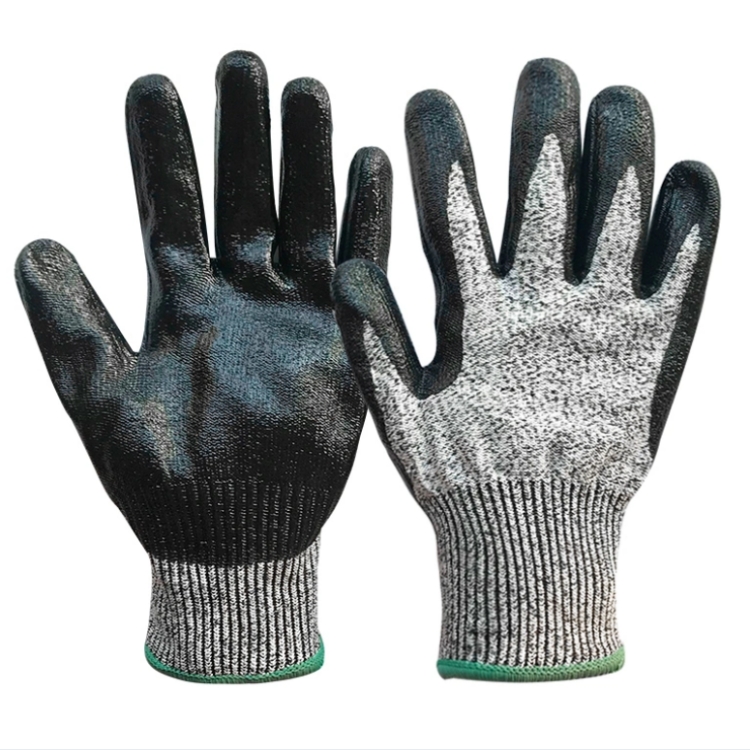 High Quality Cut and water resistant nitrile and latex double palm coated gloves