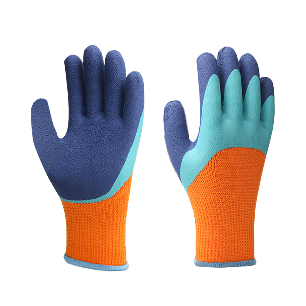 High Quality Winter Working Gloves with Latex Crinkle Coated Thumb
