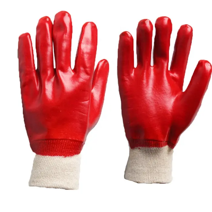 Heavy Duty PVC Gloves In Cotton Wrist With Competitive Price