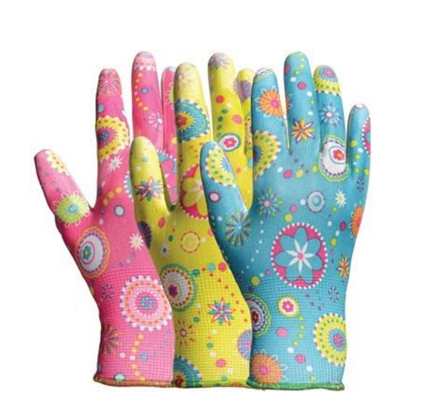 Ladies' Colorful Nitrile Garden Gloves