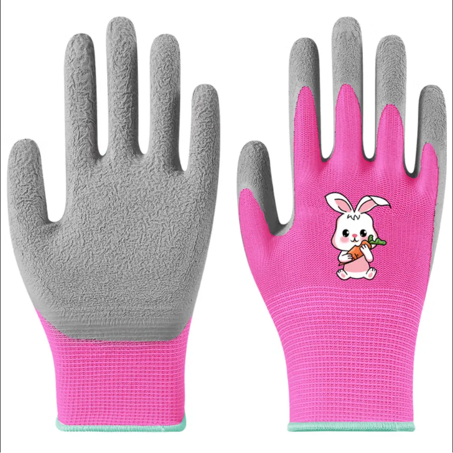 Soft Foam Latex Coating Kids DIY Work Gloves